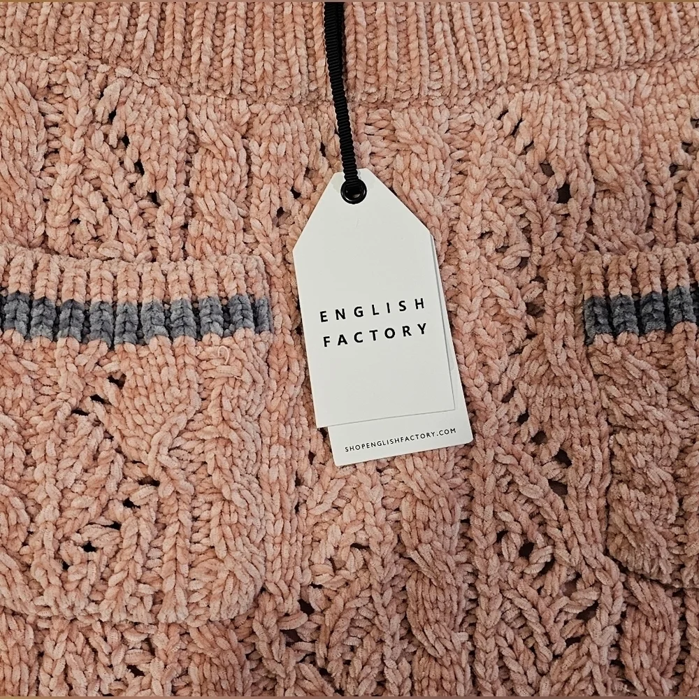 English Factory Textured Knit Skirt – Pink/Grey – Size Small NWT